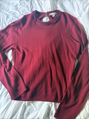 J. Crew Caroly Embellished Women's Fitted Crewneck Sweater — Burgundy
